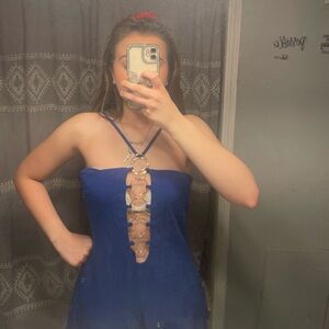 Fashion Nova Royal Blue Dress with Label Detail